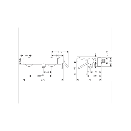AXOR Starck - Miscelatore monocomando doccia esterno con maniglia Joustick