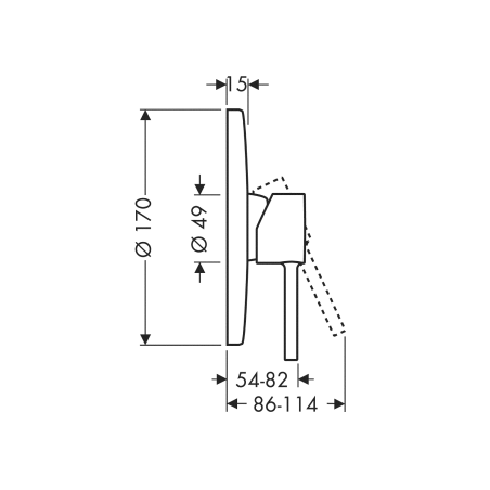 AXOR Starck - Built-in single lever shower mixer with joystick handle