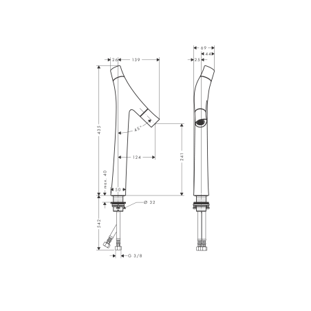 AXOR Starck Organic - Miscelatore 2 maniglie catino 240 con piletta