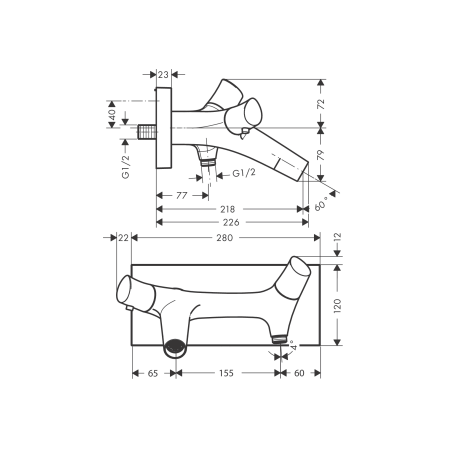 AXOR Starck Organic - External bath thermostatic mixer