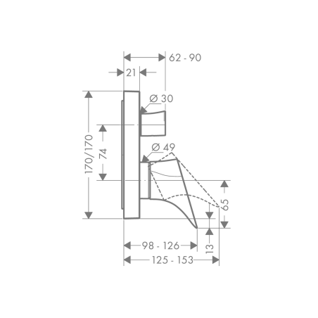 AXOR Starck Organic - Built-in bathtub/shower mixer set