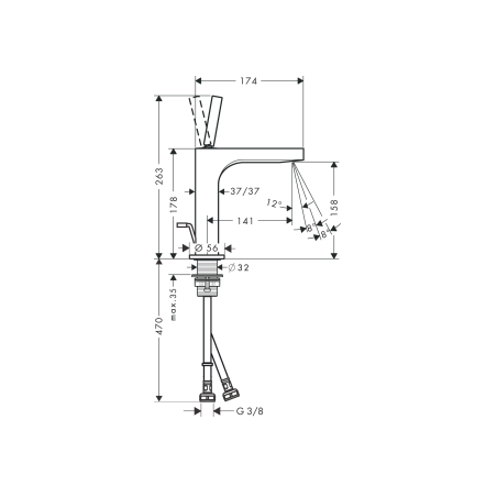 AXOR Citterio - 160 single lever basin mixer with pull-rod