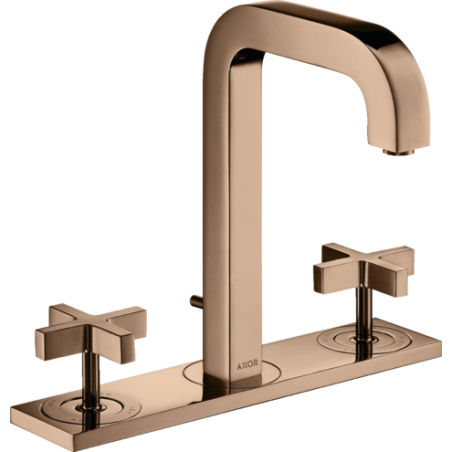 AXOR Citterio - Robinetterie 3 trous lavabo avec bec verseur 140 mm poignées en croix