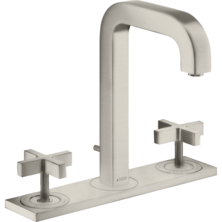 AXOR Citterio - Robinetterie 3 trous lavabo avec bec verseur 140 mm poignées en croix