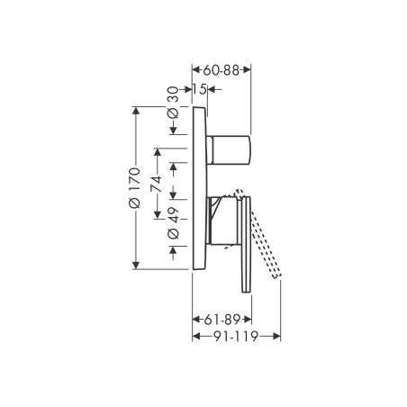 AXOR Citterio - Single lever built-in bathtub mixer
