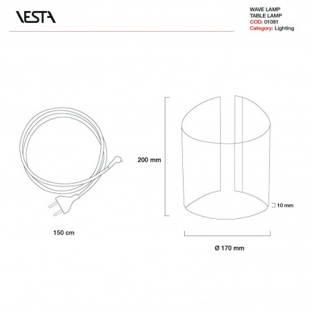 VESTA Wave - Jane table lamp