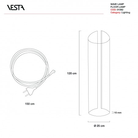 VESTA WAVE - Floor lamp ø25