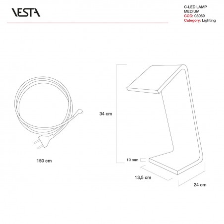 VESTA C-LED moyenne - Lampe de table