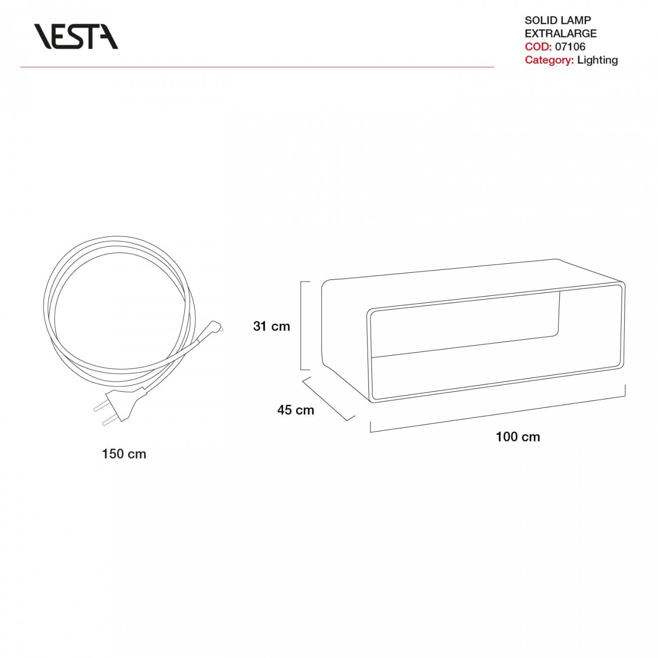 VESTA SOLID Extralarge - FLOTS Table basse lumineuse