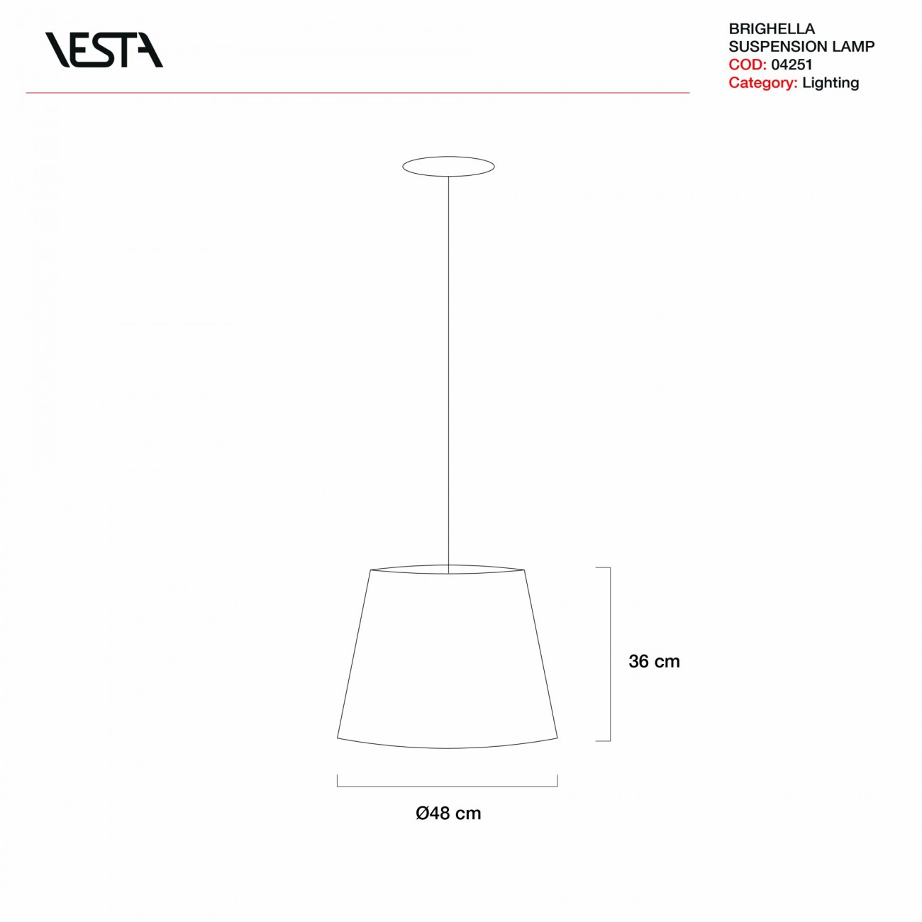 VESTA BRIGHELLA - Lampada a sospensione FOULARD