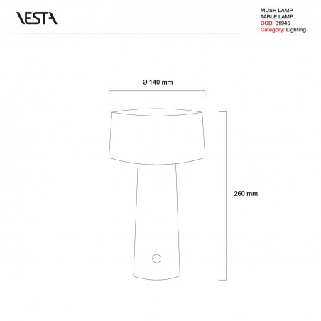 VESTA MUSH - Table lamp