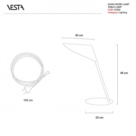 VESTA GONG WORK - Lampada da tavolo