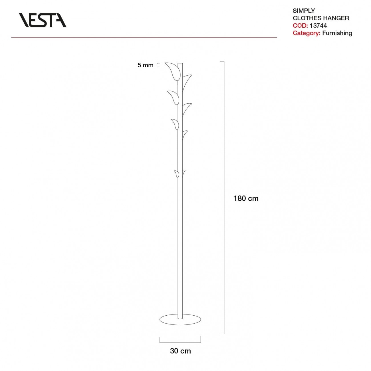 VESTA SIMPLY - Appendiabiti Pop Decor