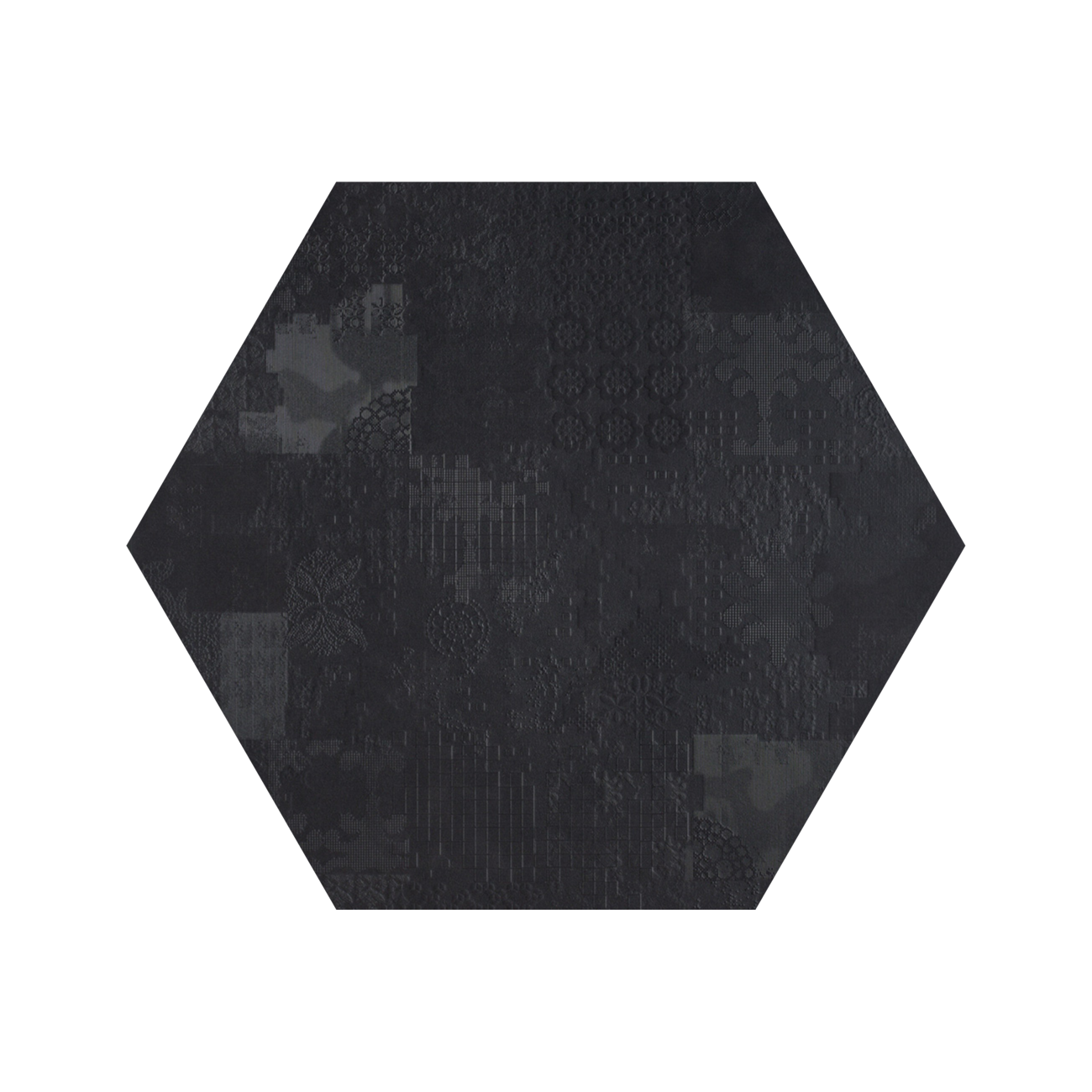 Mutina Dèchirer Esagona Decor Nero