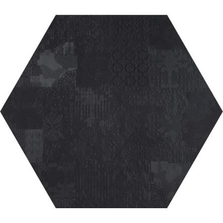 Mutina Dèchirer Esagona Decor Nero
