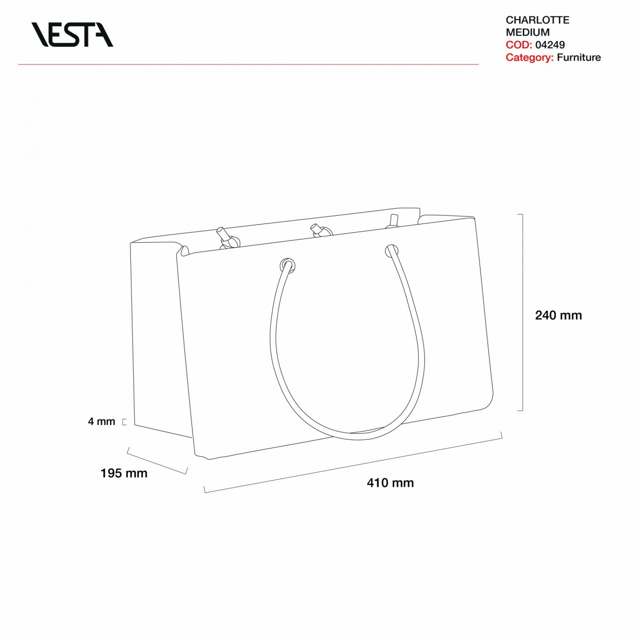 VESTA Charlotte - Contenitore porta oggetti