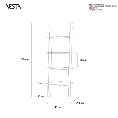 VESTA WAY UP - Bibliothèque avec étagères