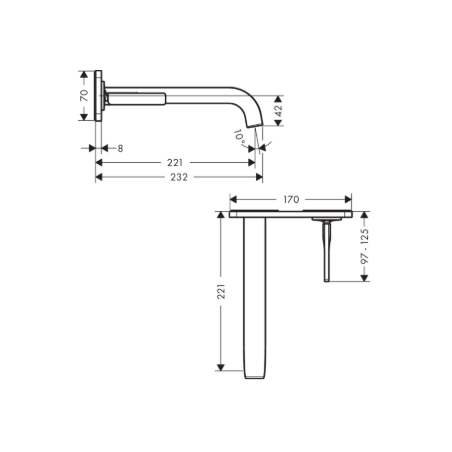 AXOR CITTERIO E - Single lever wall mixer with plate