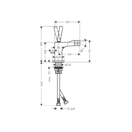 AXOR CITTERIO E - Single lever bidet mixer with drain