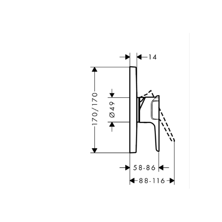 AXOR CITTERIO E - Mitigeur de douche encastré monocommande