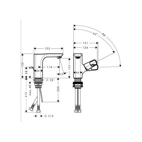 AXOR URQUIOLA - Mitigeur de lavabo 110 avec tirant