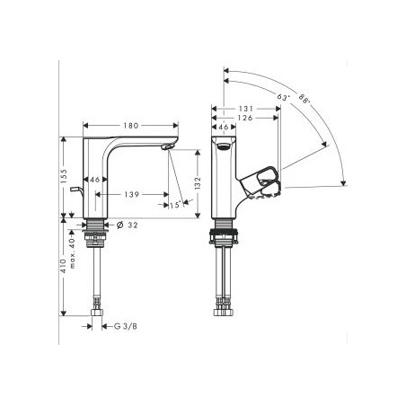 AXOR URQUIOLA - Single lever washbasin mixer 130