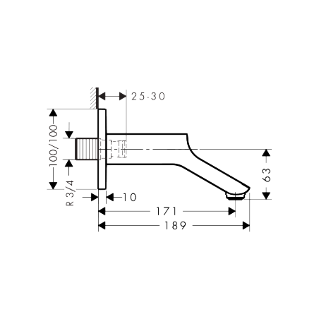 AXOR URQUIOLA - Spout de dispense 171mm