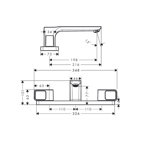 AXOR URQUIOLA - Rubinetteria 3 fori bordo vasca