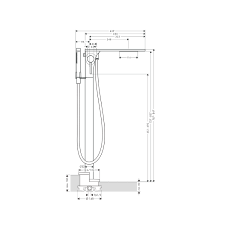 AXOR MASSAUD - Single lever bath floor mixer