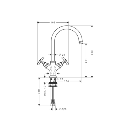 AXOR MONTREUX - Wash basin mixer 2 handles