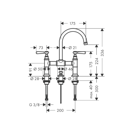 AXOR MONTREUX - Mitigeur lavabo 2 poignées