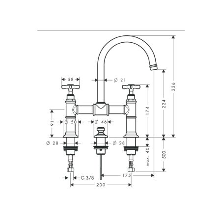 AXOR MONTREUX - Mitigeur lavabo 2 poignées
