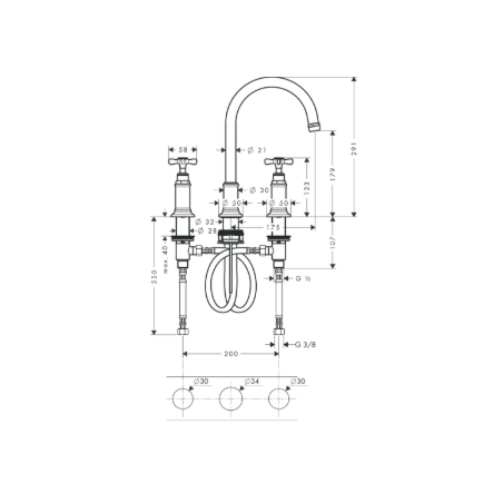 AXOR MONTREUX - Washbasin mixer 3 holes