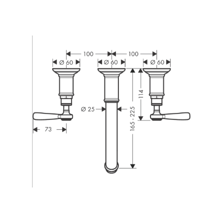 AXOR MONTREUX - Rubinetteria lavabo 3 fori a parete