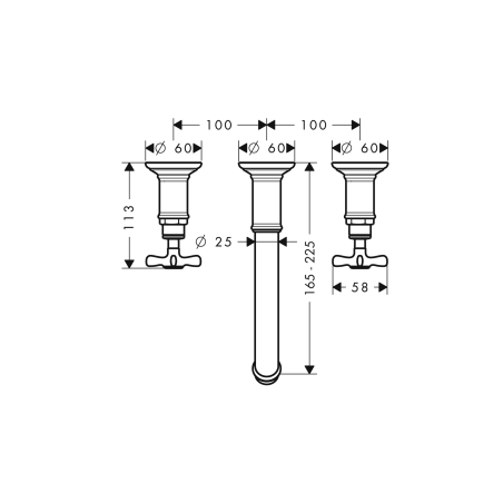 AXOR MONTREUX - Rubinetteria lavabo 3 fori a parete