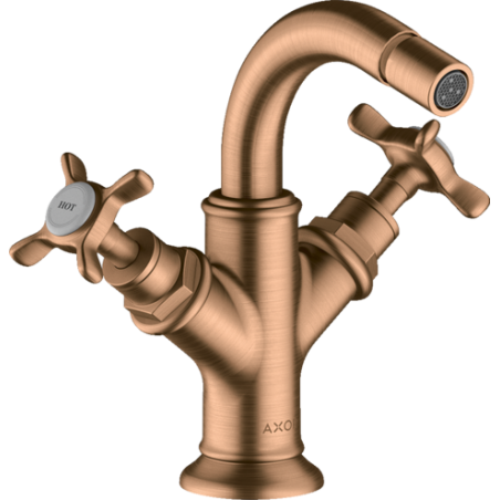 AXOR MONTREUX - 2 handles bidet mixer with cross handles and pull rod