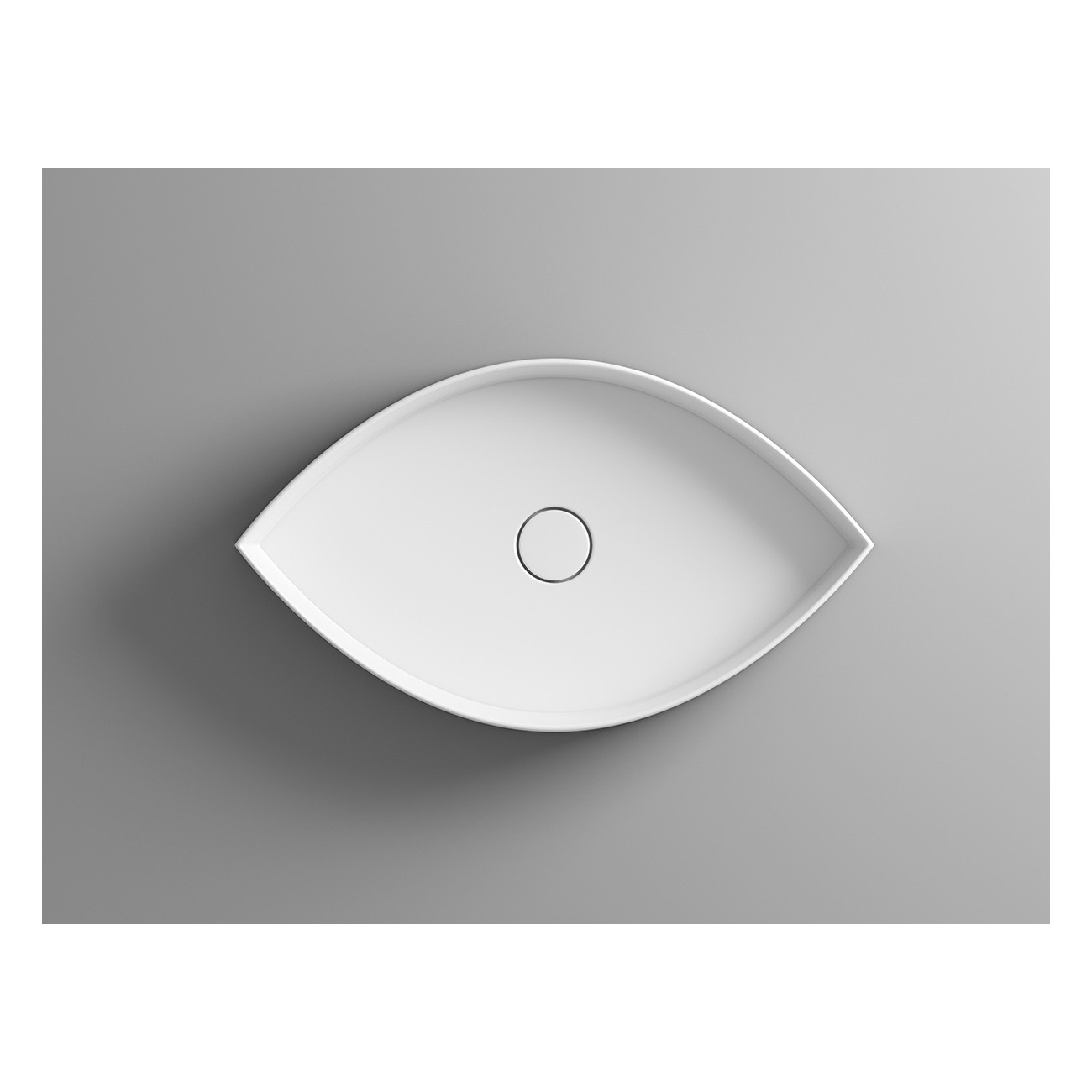 VALDAMA Occhio - Lavabo in ceramica da appoggio 65 x 38 h12