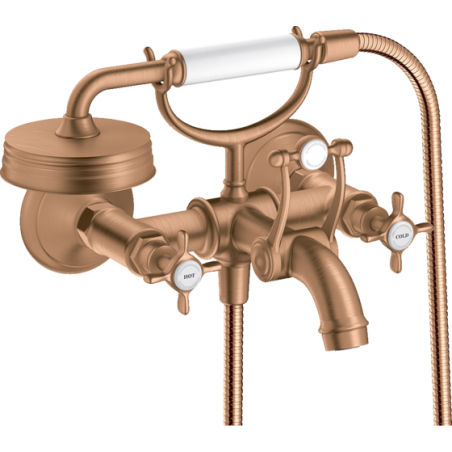 AXOR MONTREUX - Mélangeur de baignoire à 2 poignées externe avecpoignées Croix