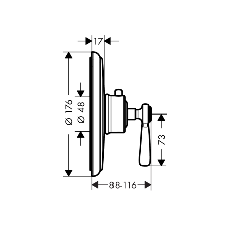 AXOR MONTREUX - Mélangeur thermostatique à haut débit à encastrer