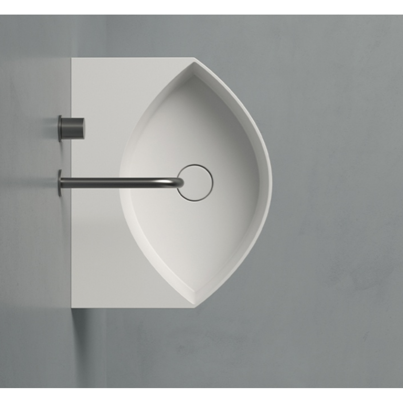 VALDAMA Occhio - Lavabo in ceramica da appoggio e sospeso 50 x 40 h13. Senza foro