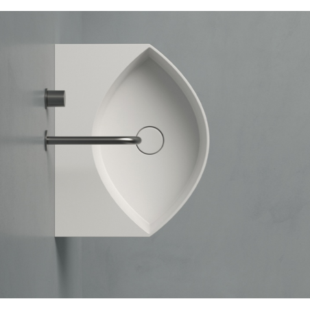 VALDAMA Occhio - Lavabo in ceramica da appoggio e sospeso 50 x 40 h13. Senza foro