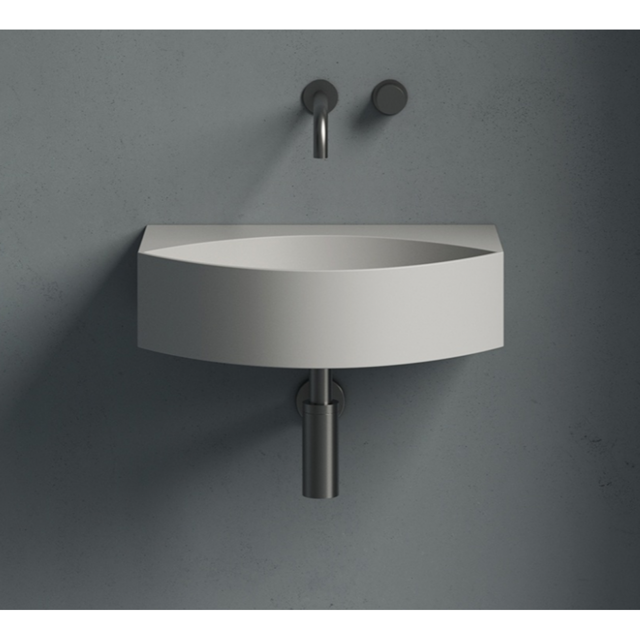 VALDAMA Occhio - Lavabo in ceramica da appoggio e sospeso 50 x 40 h13. Senza foro