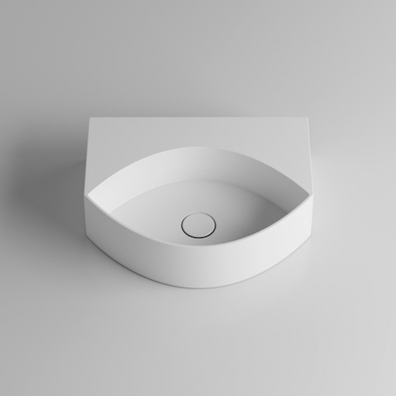 VALDAMA Occhio - Lavabo in ceramica da appoggio e sospeso 50x40 h13. Con monoforo.