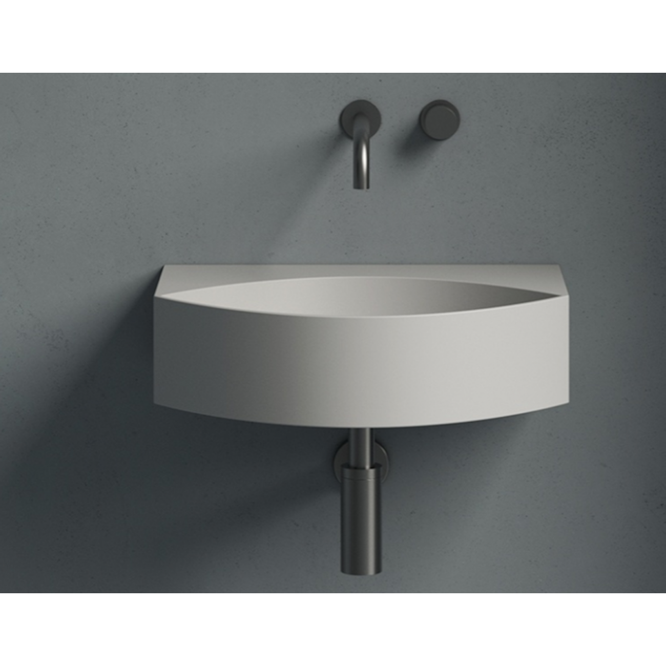 VALDAMA il - Lavabo en céramique à poser et suspendu 65 x 42 h13. Sans trou.