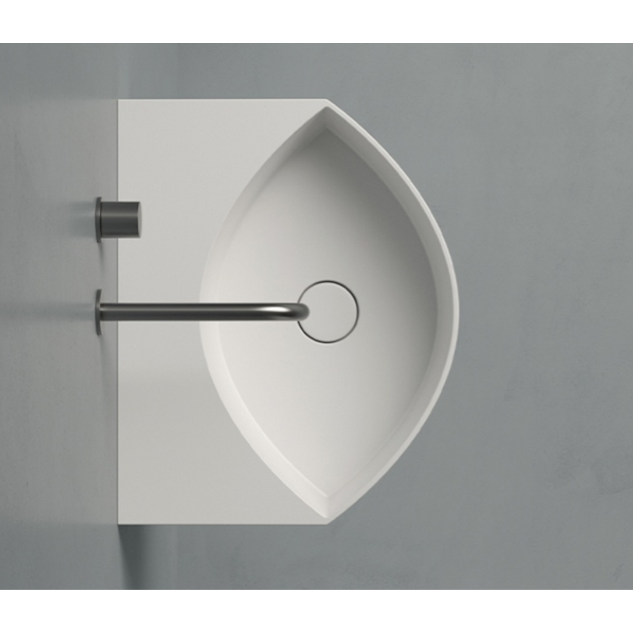 VALDAMA Occhio - Lavabo in ceramica da appoggio e sospeso 65 x 42 h13. Con foro centrale