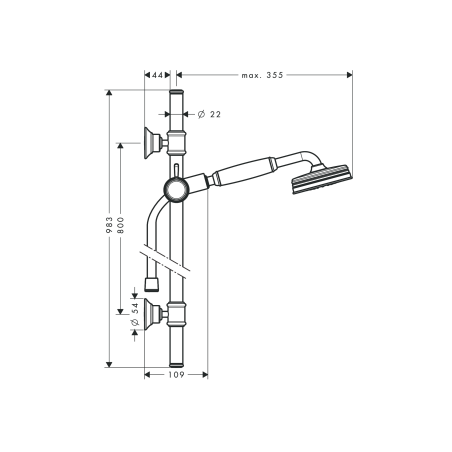 AXOR MONTREUX - Shower set 0.90 m with shower 100 1jet
