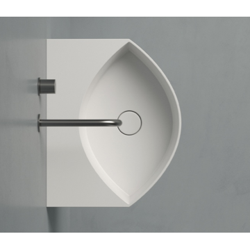 VALDAMA Occhio - Lavabo in ceramica da appoggio e sospeso 65 x 42 h13.