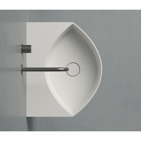 VALDAMA Occhio - Lavabo in ceramica da appoggio e sospeso 65 x 42 h13.