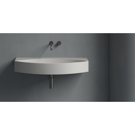 VALDAMA Occhio - Lavabo in ceramica da appoggio e sospeso 90x45 h13. Con monoforo