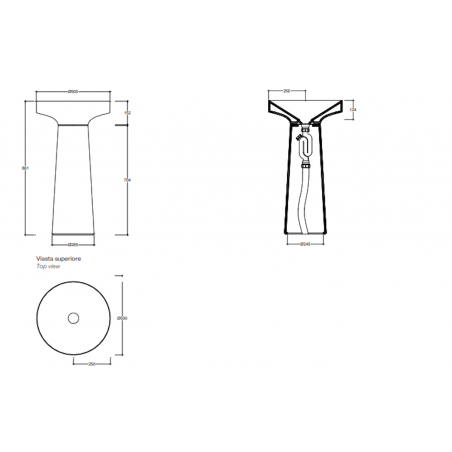 VALDAMA il - Lavabo autonome en céramique avec évacuation murale.